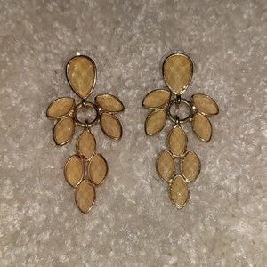 Gold stone earrings